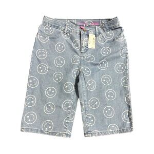The Children's Place Gray Smiley Denim Shorts size 14